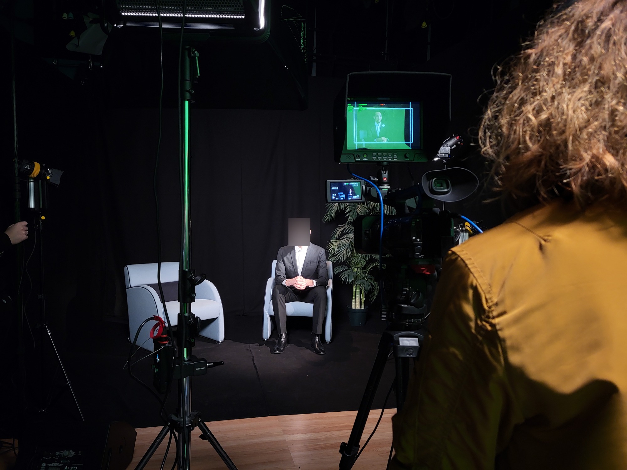 Tournage d'une interview